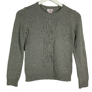 NWT Vineyard Vines Gray Heather Cable Sweater Crew Neck Long Sleeve Girls L(14)